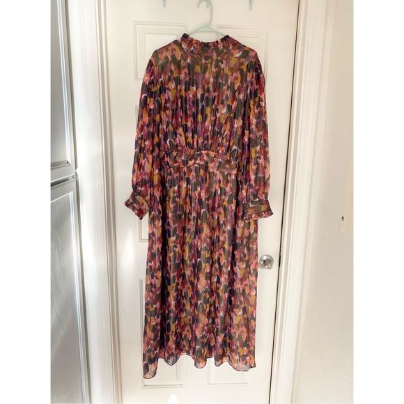 NEW Donna Morgan Abstract Print Long Sleeve Maxi Dress Size 22 - Picture 1 of 8